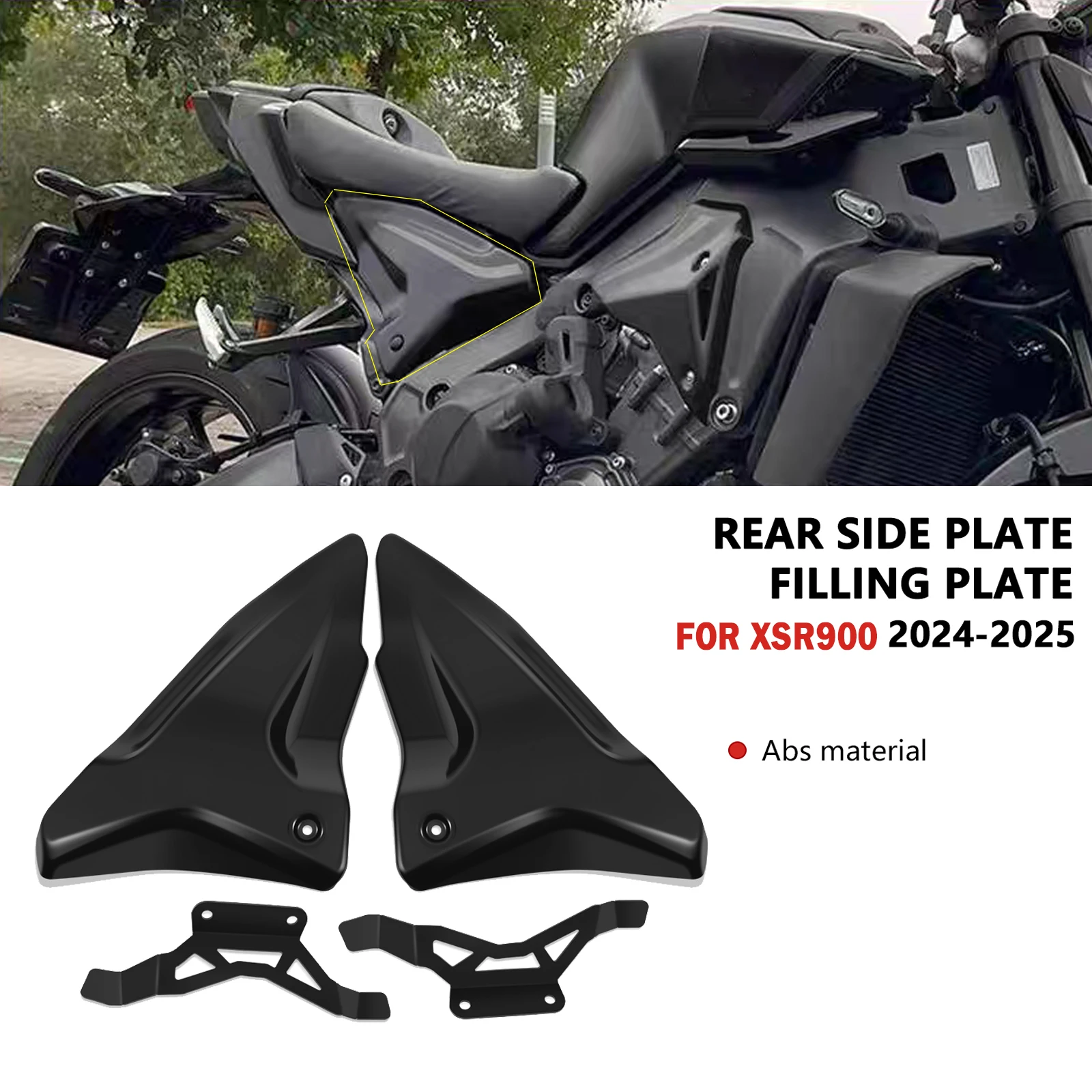 

For XSR900 2024 2025 XSR 900 2025 Motorcycle Fairing Cowl Plate Cover Rear Infill Side Panels Covers Side Frame Panel Guard