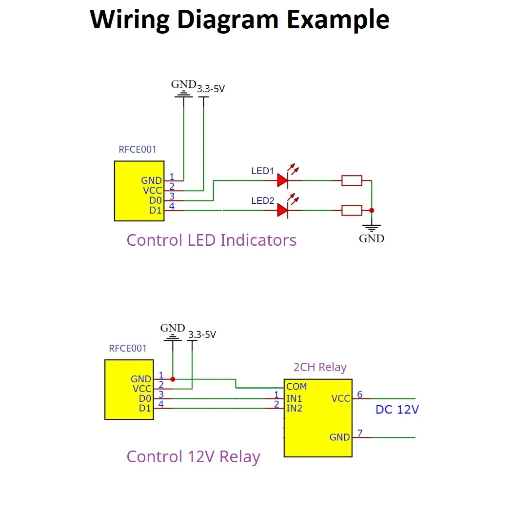ASK OOK Modulo di decodifica del telecomando 3.3V 3.7V 5V RFCE001 Mini 433M 2CH EV1527 PT2262 2264 Apprendimento del telecomando Codice fisso
