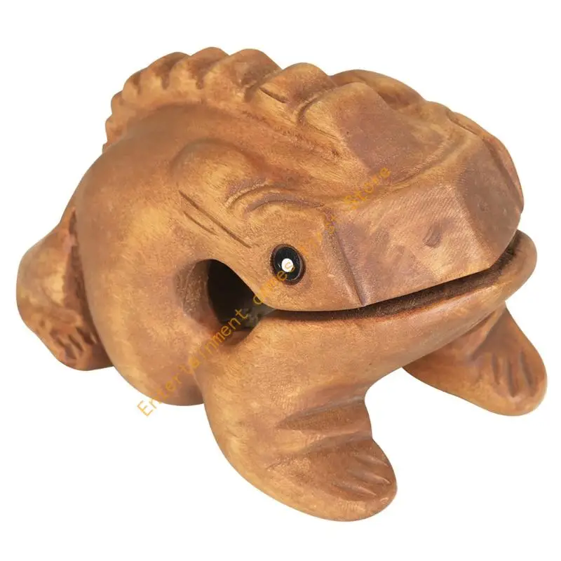 Wooden Mallet Rhythm Instrument in an Animal Carved Brown Percussion Piece for Gentle Tapping, Decorative Desks, and Tea-Space