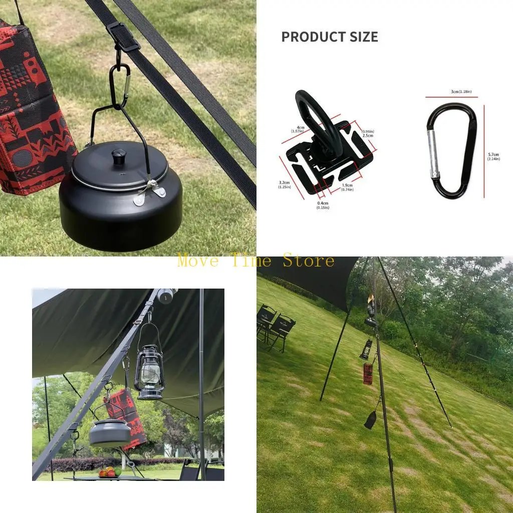 92ME 10Pcs Light Weight 360 Rotating D Rings Clip Plastic Tube Buckle Management Tool Webbing Attachments