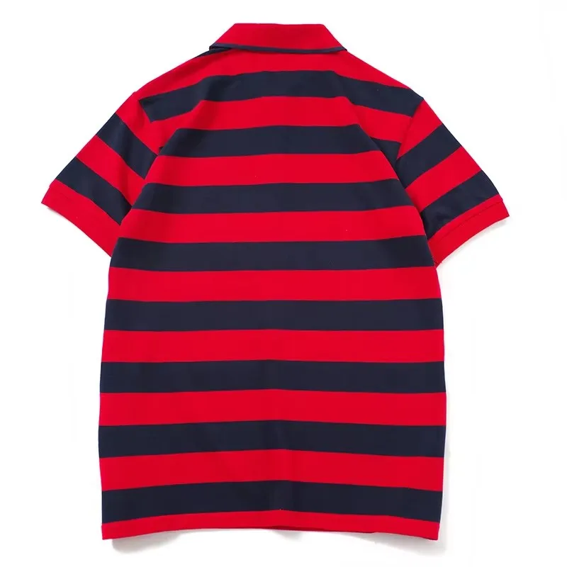 High New Novelty 2026 Embroidered Bee Striped Collar UFO crown Casual Polo Shirts Shirt Skateboard Cotton Polos Top Tee 044