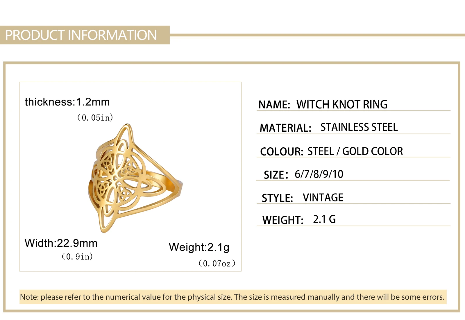 Skyrim Hexerei Hexen knoten Ring Edelstahl Fingerringe Wicca Triquetra Celtics Knoten Amulett Schutz Schmuck Frauen Männer – Detail 5