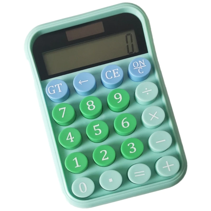 Portable 12Digit LCD Calculator Easy to Read Screen Slip Resistant Base Mechanical Keypad Calculator for Various Use