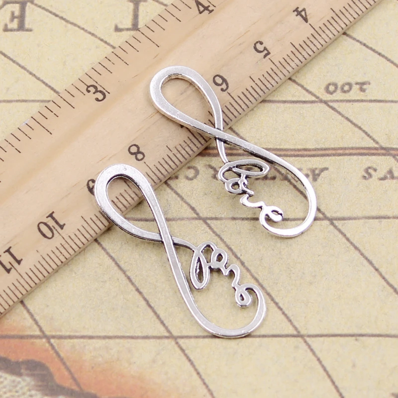 10pcs Charms Infinity Link Love Connector 39x15mm Tibetan Silver Color Pendants DIY Antique Finding Making Handmade Jewelry