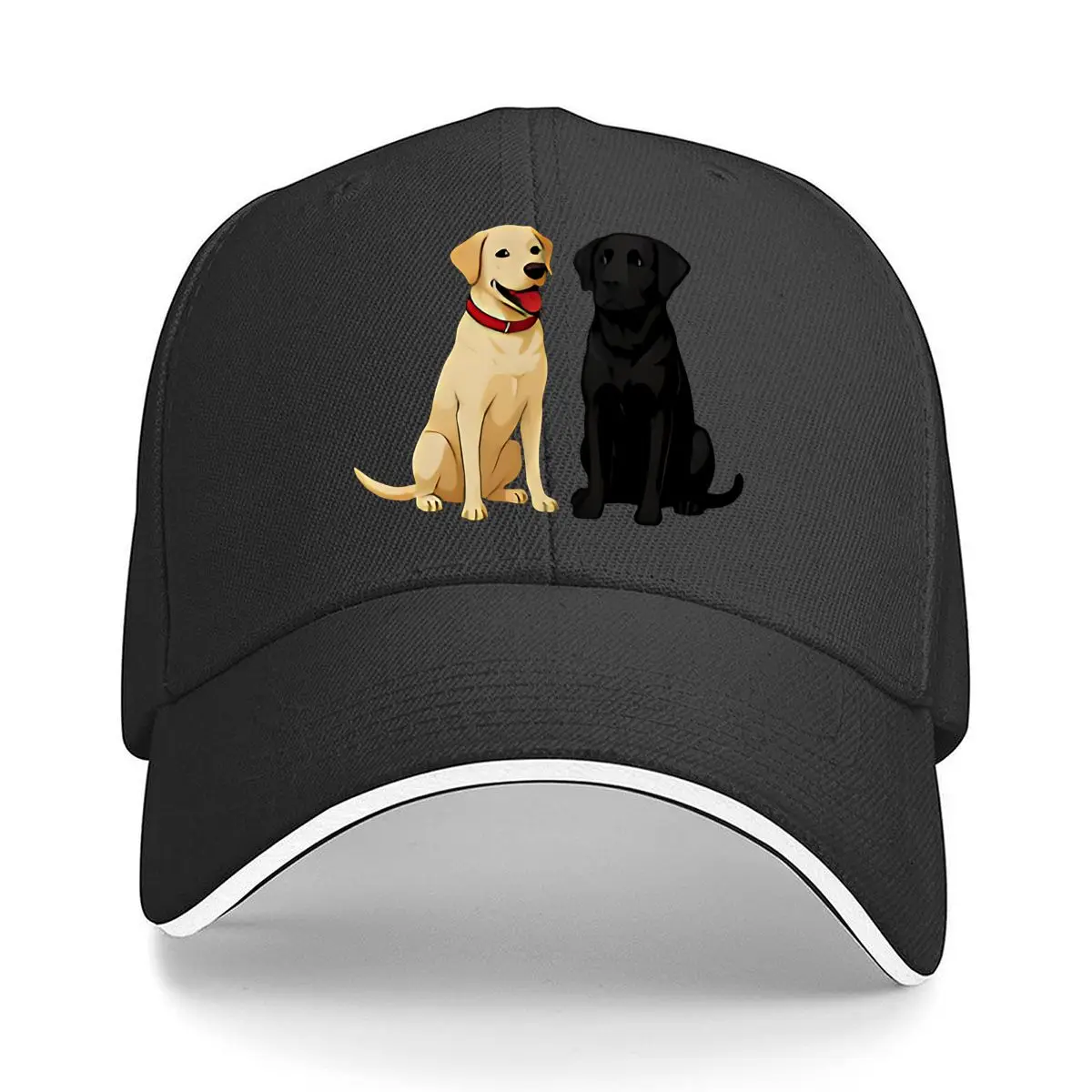 Red Leather Dog Collar for Labrador Walking Hip Hop hat Fashion Outdoor Sports Sandwich Baseball Cap
