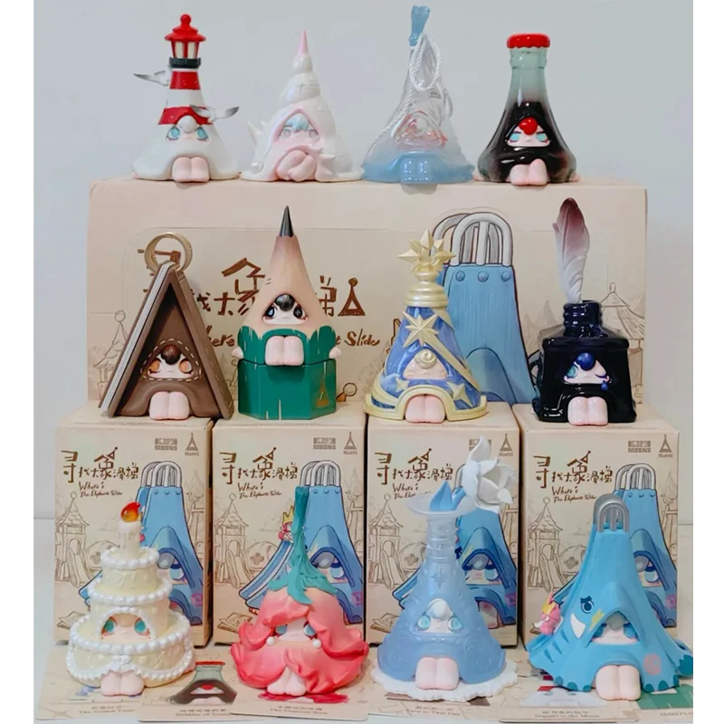 

Pop Mart 1001moons Where'S The Elephant Slide Series Blind Box Cute Cartoon Anime Figure Desktop Decor Toys Christmas Gifts