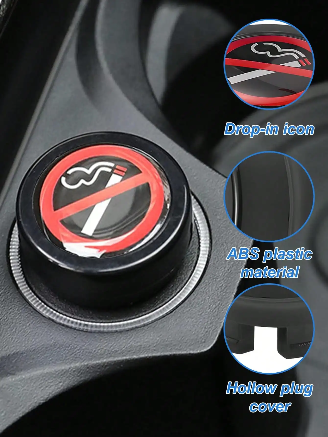 1 Pcs Car Cigarette Lighter Dust Cover - Transparent ABS Protective Cap, Dustproof & Shockproof Design