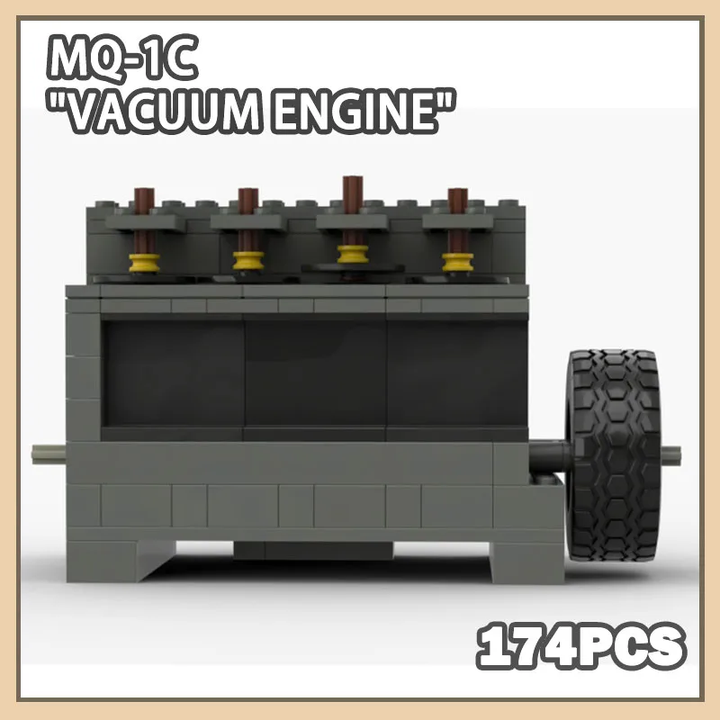 

MOC-240389 Building Block Mini Vacuum Engine Model Education Toy Technical Inline 4 Brick Boy Puzzle Toy Birthday Gift 174PCS