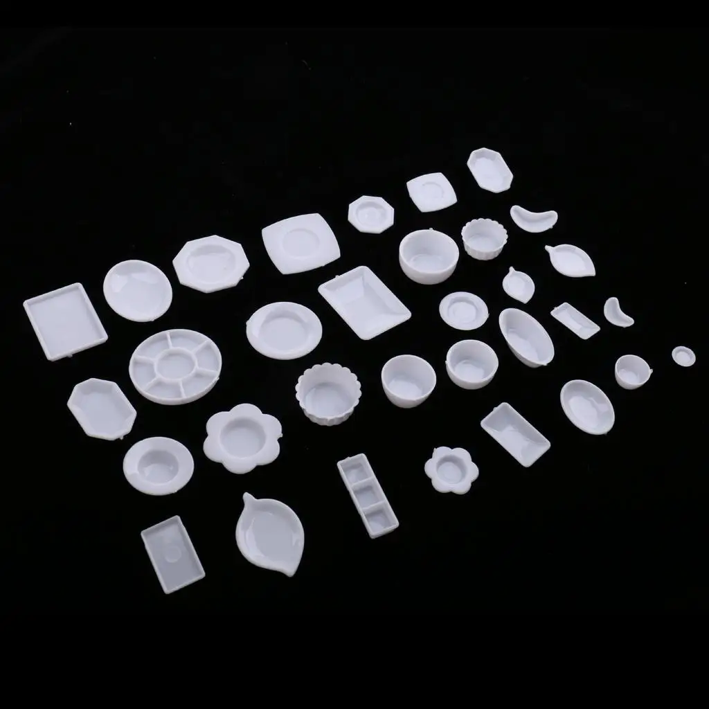 

Dollhouse 1:12 Miniature Plastic Bowl Plate Set Sauce Toy Decorations