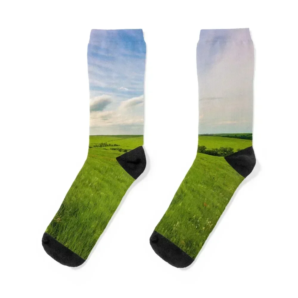

Land of the Tallgrass - Spring in the Flint Hills of Kansas Socks winter floor loose Socks Women Men's