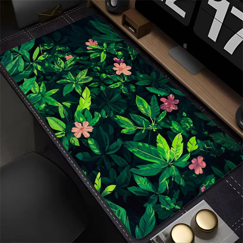 

Big Mouse Pad Gaming Accessories Xxl Extended Mats Offices Rug Esports Anime Gamer Mause Mousepad Green Leaves Deskmat Mouspad