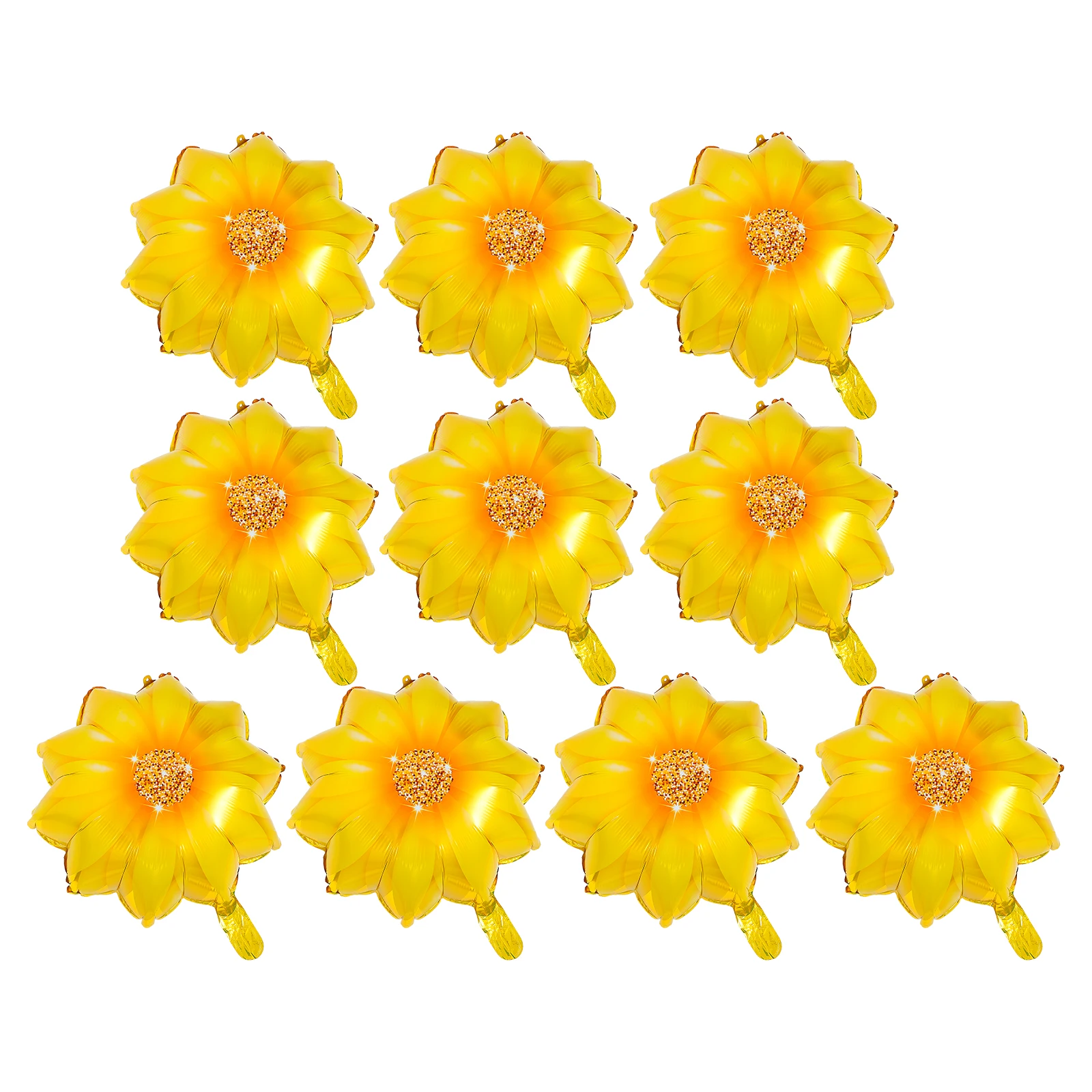 10 Pcs Sunflower Balloons 18 Inch Foil Aluminium Film Birthday Party Decorations Flower Shape Wedding Anniversary