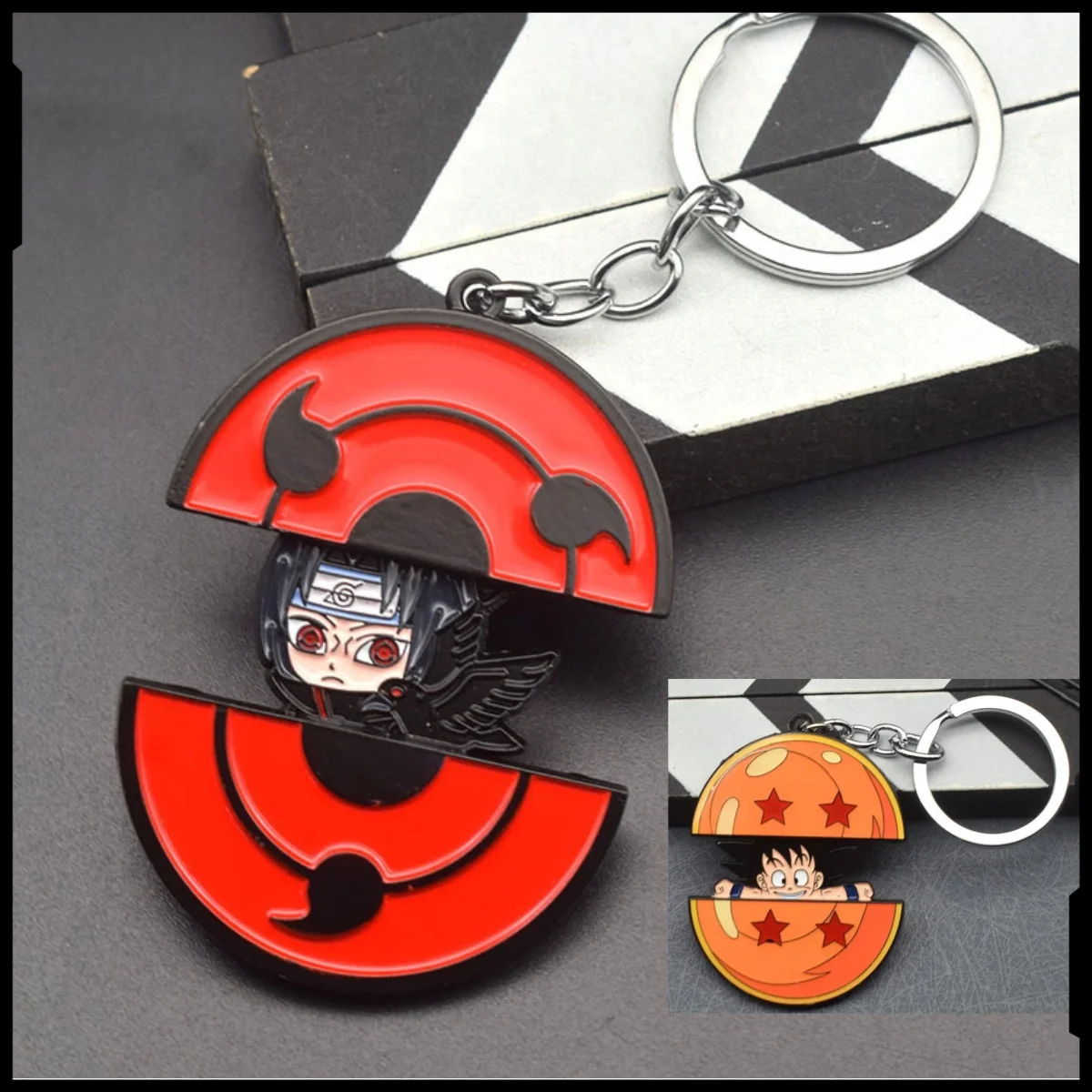 

Naruto Uchiha Sasuke Itachi keychain kaleidoscope retractable attack on titan Kakashi Obito Dragon Ball Sharingan key chains