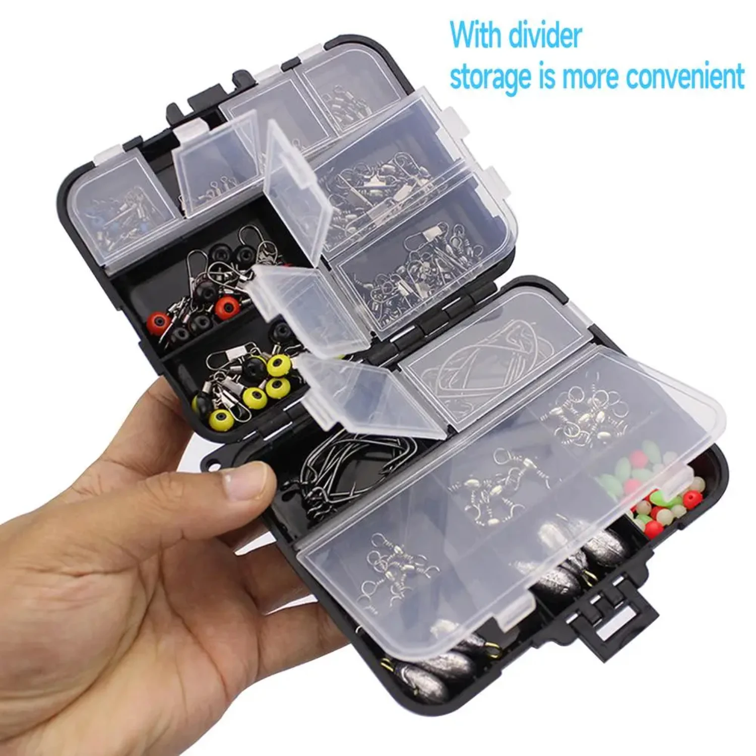 187pcs Fishing Tools Accessories Kit Set with Sinker Weights & Tackle Box