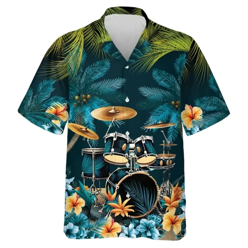 Camisa havaiana estampada em 3D masculina, blusa casual engraçada, roupa de praia, moda verão