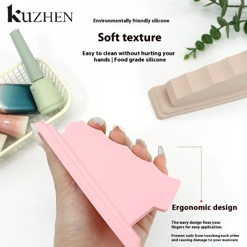 1 pçs silicone macio arte do prego dedo suporte resto titular para gel polonês 3d pintura desenho revestimento acessórios do salão de beleza