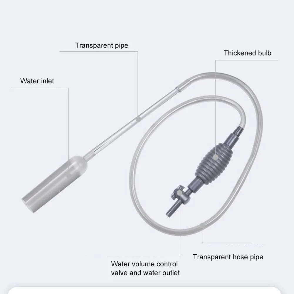 1.5m Aquarium Water Changer Handheld Fish Tank Cleaner with Filter Grid Fish Tank Accessories for Water Changing & Sand Cleaner