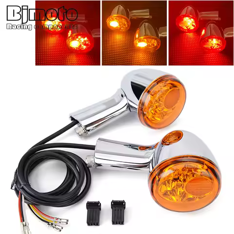 Motorcycle LED Turn Signals Lights Mini Blinker Turn Light Lamp Cafe Racer For Harley Sportster XL883 XL1200 1992-up