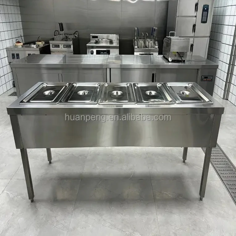 Commercial Food Grade Stainless Steel Bain & Marie Buffet Electric Food Heater Steam Table for Catering and Restaurants