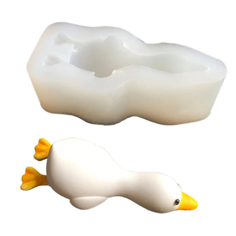 3D Cute Duck Form Silicone Mold DIY Scented Candle Plaster Soap Resin Mould Handmade Baking Chocolate Cake Molds Home Decor Gift