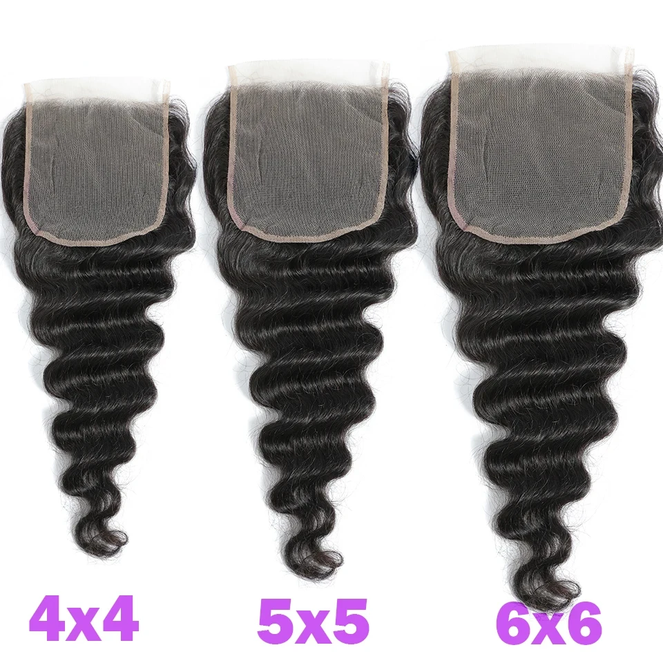 4x4 5x5 6x6 HD Lace Closure Brazilian Raw Human Hair Loose Deep Wave Lace Frontal and Closure Human Hair Lace Frontal Closure