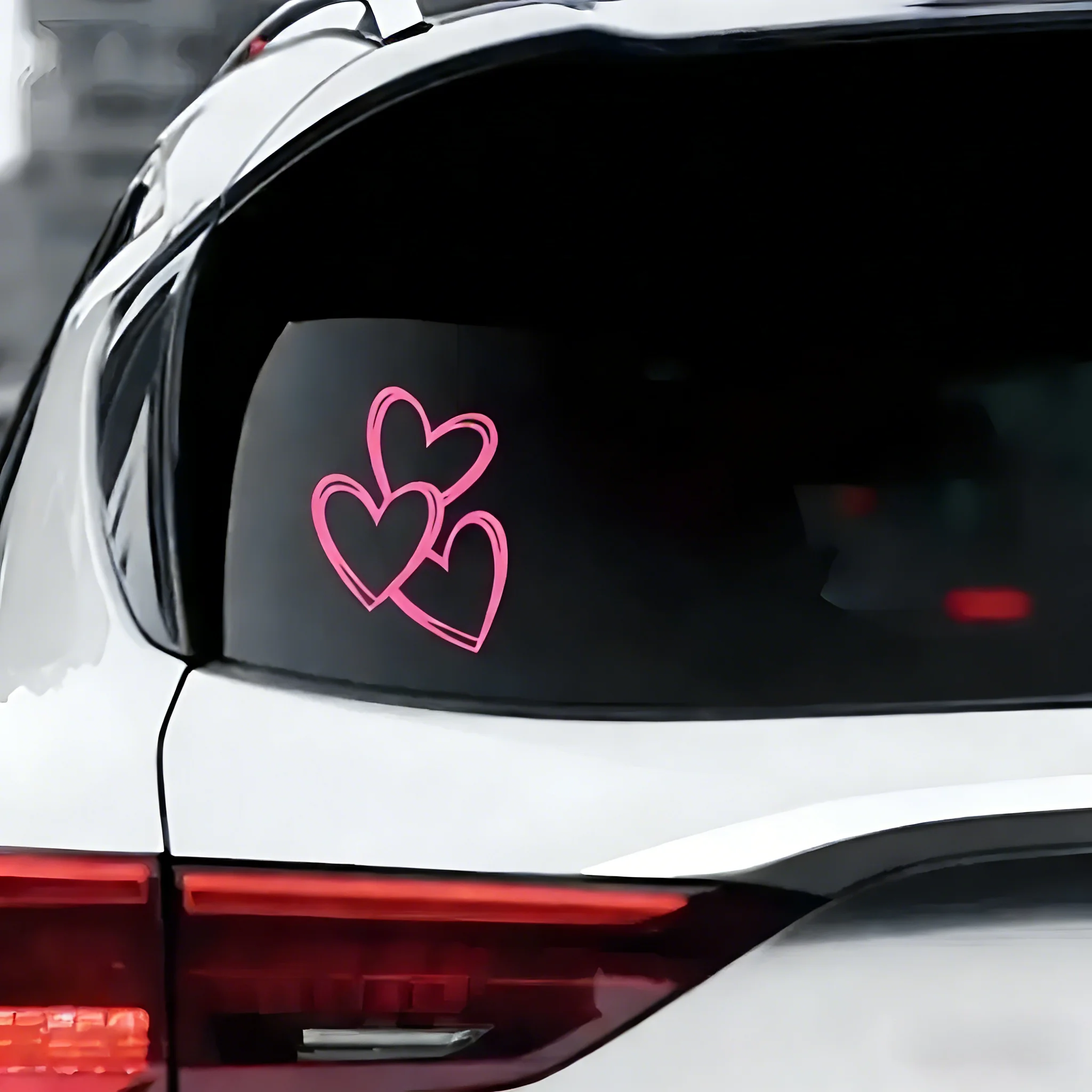 11x15CM Heart Shaped Vinyl Sticker Shiny Pink Cartoon Decal Car Window Body Decoration Accessory