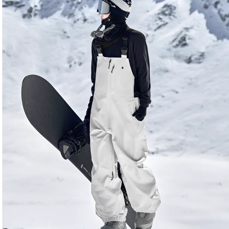 AWKA 3L Insulated Ski Bib Pants for Women & Men - Waterproof Windproof Snowboard Overalls for Winter Snow Sports