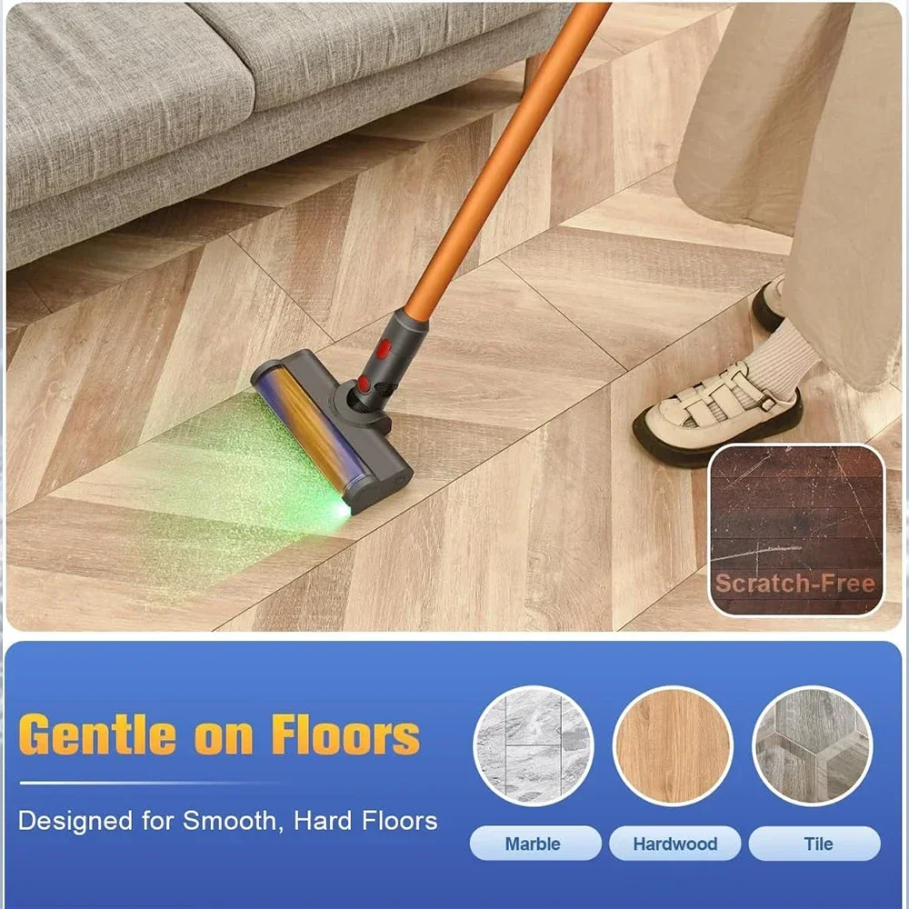 Для пылесоса Dyson V7 V8 V10 V11 V15, насадка для пола, насадка-щетка со светодиодом, освещает скрыту пыль и подходит для твердых полов