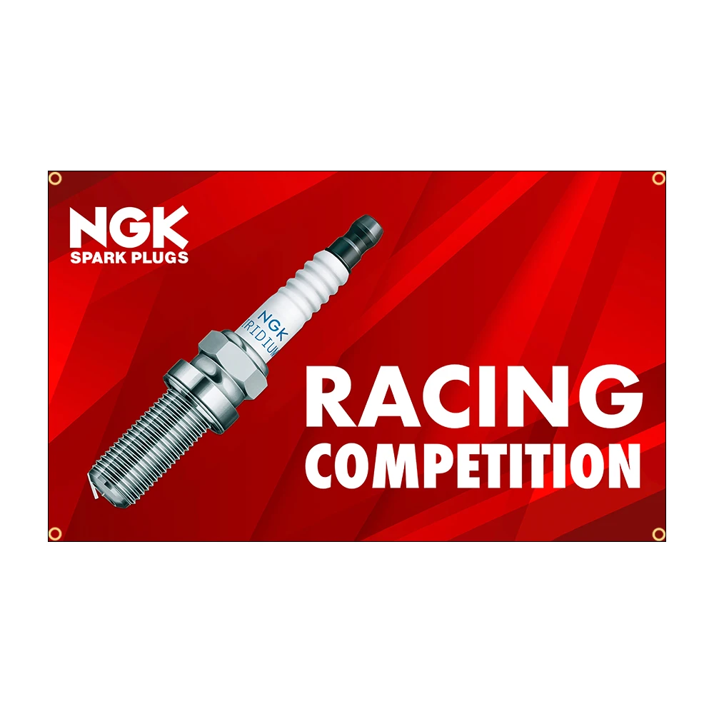NGKS-Flagge, Polyester, bedruckt, Rennwagen, 60 x 90 cm/90 x 150 cm, Banner für Dekorationen, Auto-Enthusiasten-Flagge, Garagendekoration
