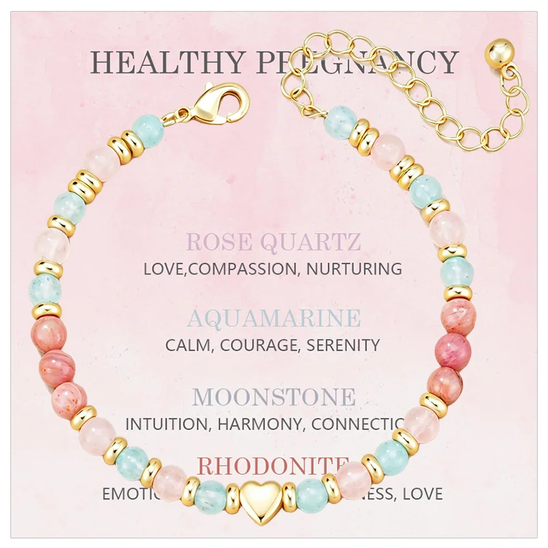 Gemstone Bracelet for Women Handmade Trendy Multicolor Crystal Jewelry Gifts Beachy Summer Beaded Healing Vacation Bracelet