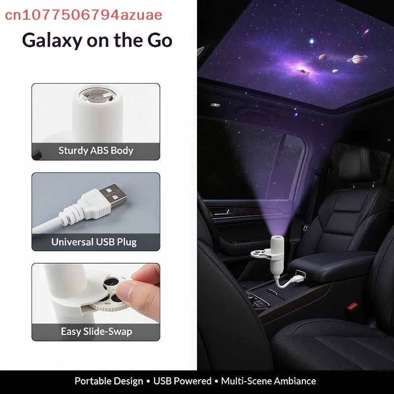 For Bedroom Romantic Night Use USB Powered Galaxy Projector Multi Planet Patterns Flexible NeckUniversal Box
