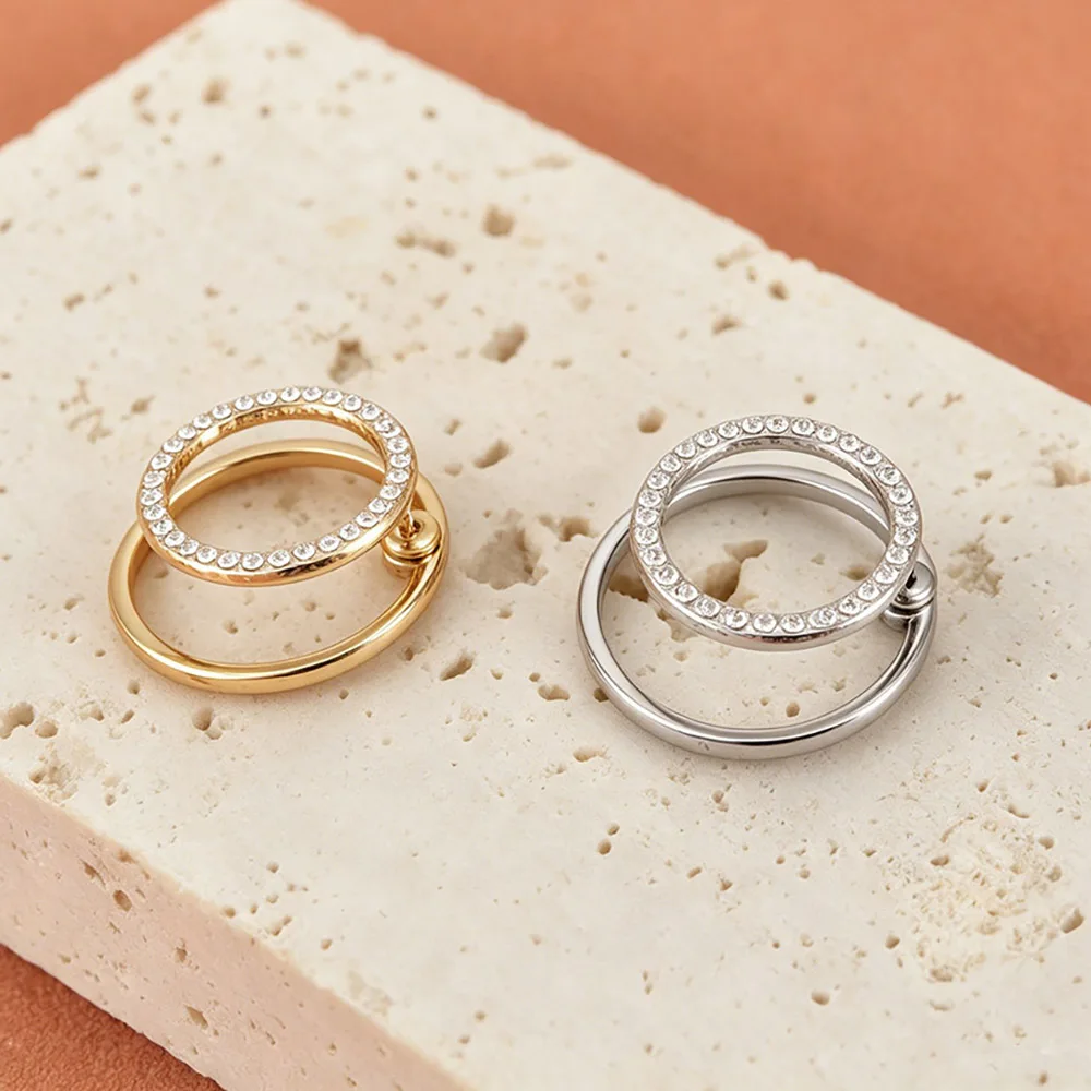 JeeMango Zarte Kreis-Ohrstecker mit vollem Zirkon für Damen, 18 Karat Gold, PVD-beschichteter Edelstahl, Ohrringe, Modeschmuck, E26104 – Detail 6