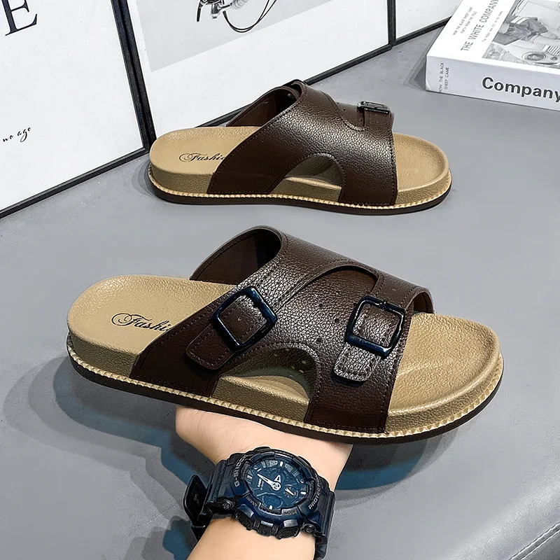 

Slippers for Men's Summer Men's Casual Slippers 2025 New Outer Wear Sports Driving Dual-use Shoes Beach Sandals Shoes for Men