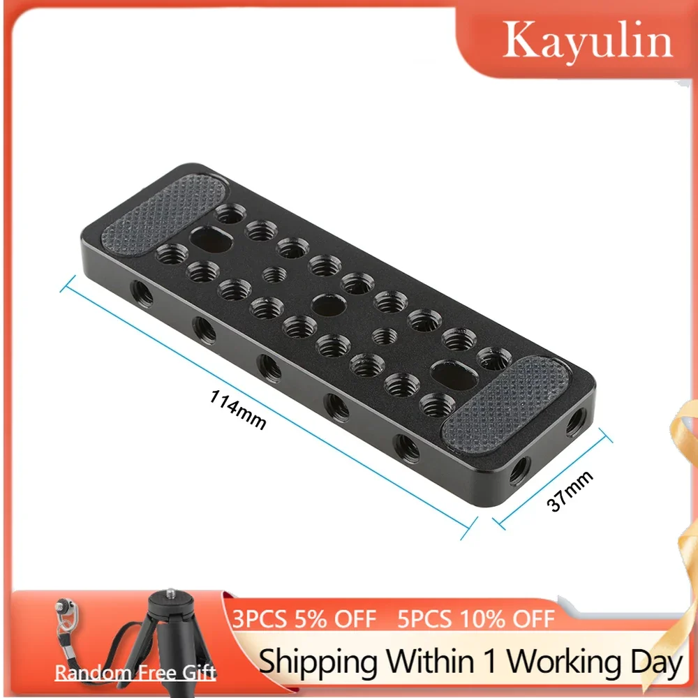 Kayulin Aluminum Cheese Plate Top Plate for Blackmagic Cinema Camera BMCC Dslr Slr Camera