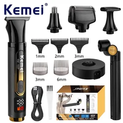 Kemei KM-1537 Professional Electric Self-Service Back Shaver Super Long Handle Back Shaver Nose Hair Trimmer for Men Clippers