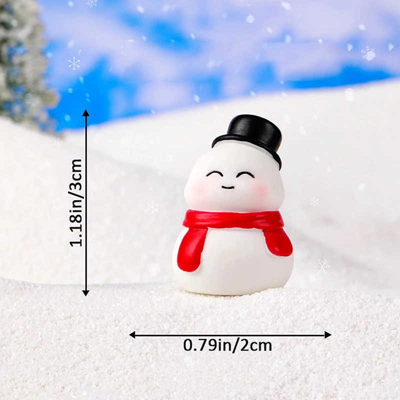 Minifiguras de resina de muñeco de nieve de Navidad, adornos de micropaisaje para casa de muñecas, decoraciones para el hogar, estatuilla de muñeco de nieve de jardín de hadas, 1 unidad