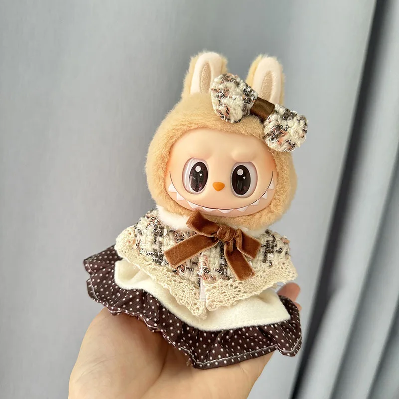 17cm Labubu I II Idol Dolls Clothes Kawaii Cute Skirt Dress Accessories Korea Kpop Exo Clothing Plush Doll'S Clothes