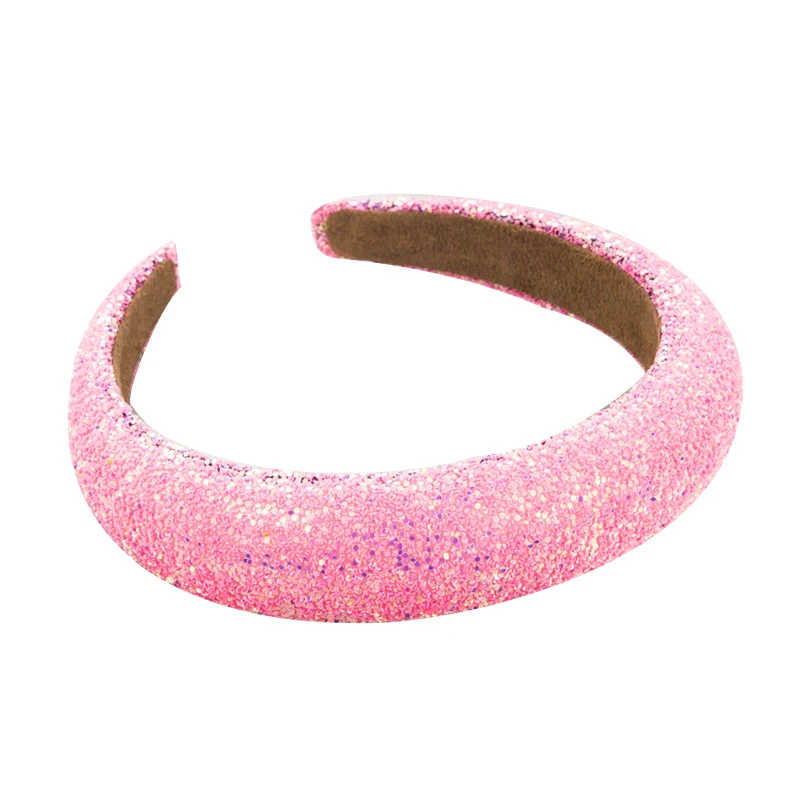 Colorful Beads Headband Girls Sponge Padded Hairband Hair Hoop Women Thicken Hair Bands Headwear Wide Head Hoop Headwear