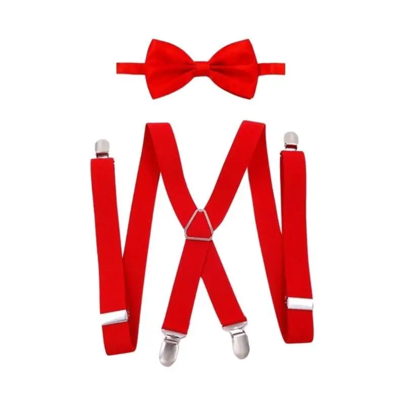 652F Fashionable Braces and Bow Tie Set Perfect for Birthday Wedding for Formal and Casual Occasions Elegant Braces