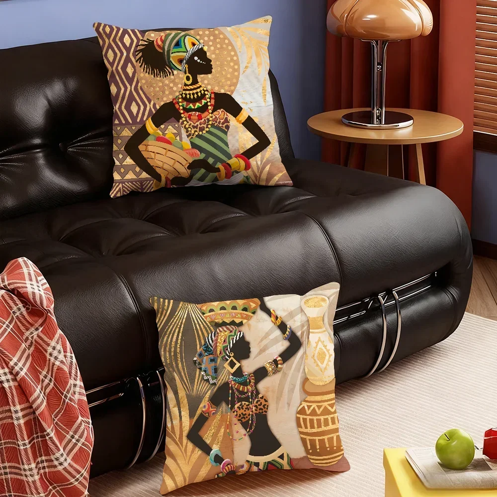 African Tribal Style Elephant Pillow Case Sofa Living Room Bedroom Headboard Backrest Square Cushion Nap Time