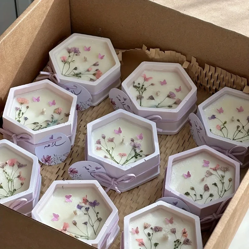 

1pcs DIY Candle Jar Mold Resin Geometric Storage Box Round Square Peach Blossom DIY Jewelry Container Box