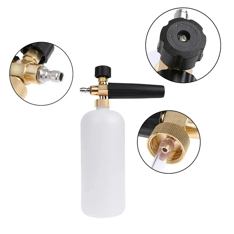 1L Car Cleaning Foam Gun 1/4 Quick Connector Adjustable High Pressure Soap Foamer Car Wash Pressure Washers Soap Foam Generator