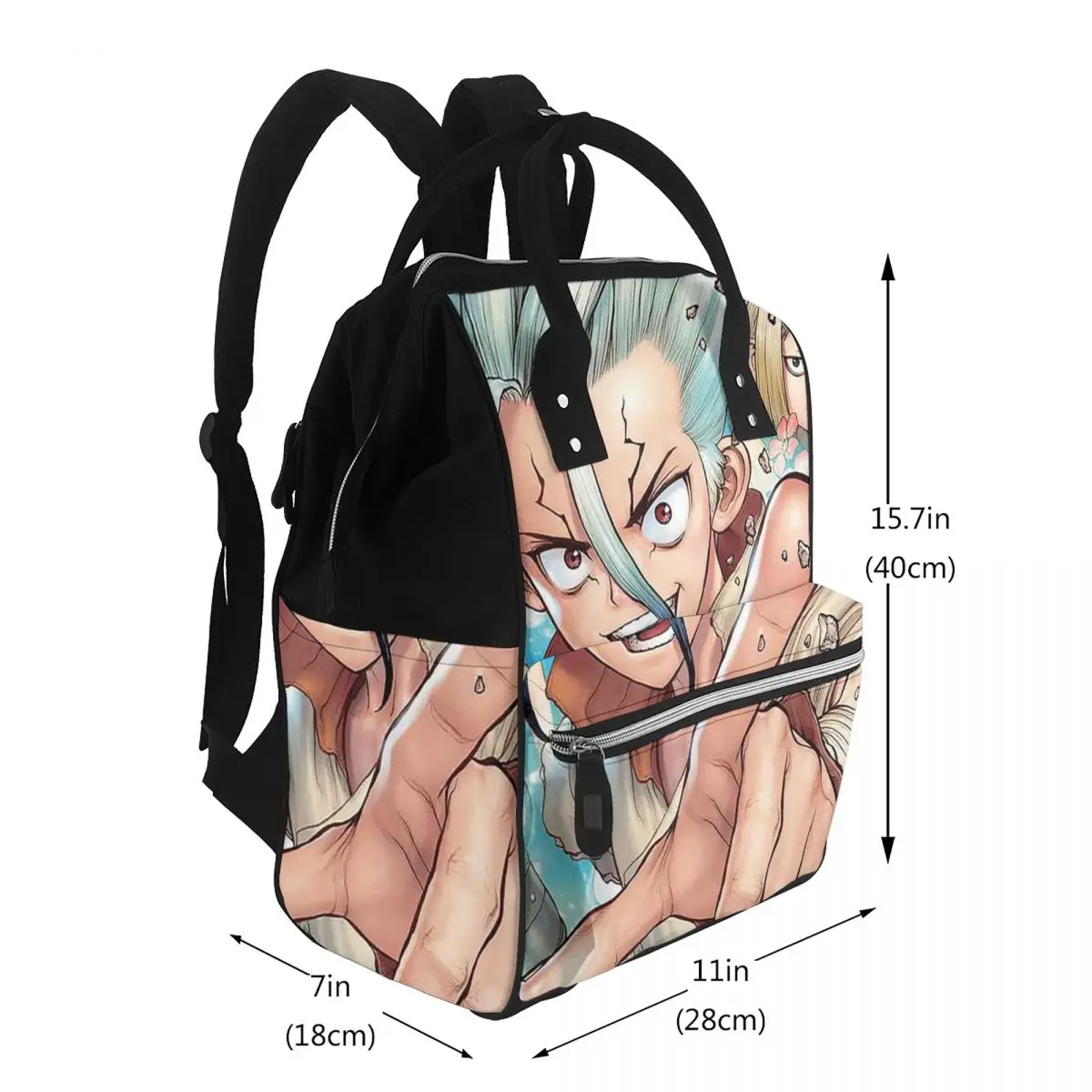 Senku Ishigami Dr Stone Apan Anime Student Backpack School Bag Hiking Travel Daypack for Men Women Bookbag Shoulder Bags