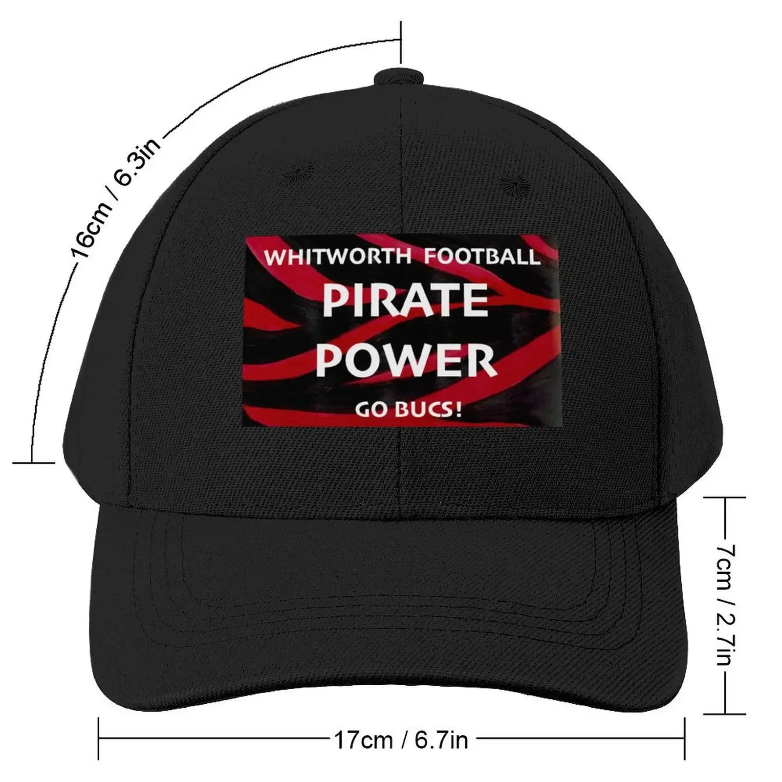 Whitworth Football Pirate Power Baseball Cap Thermal Visor Golf Wear Men's Women's