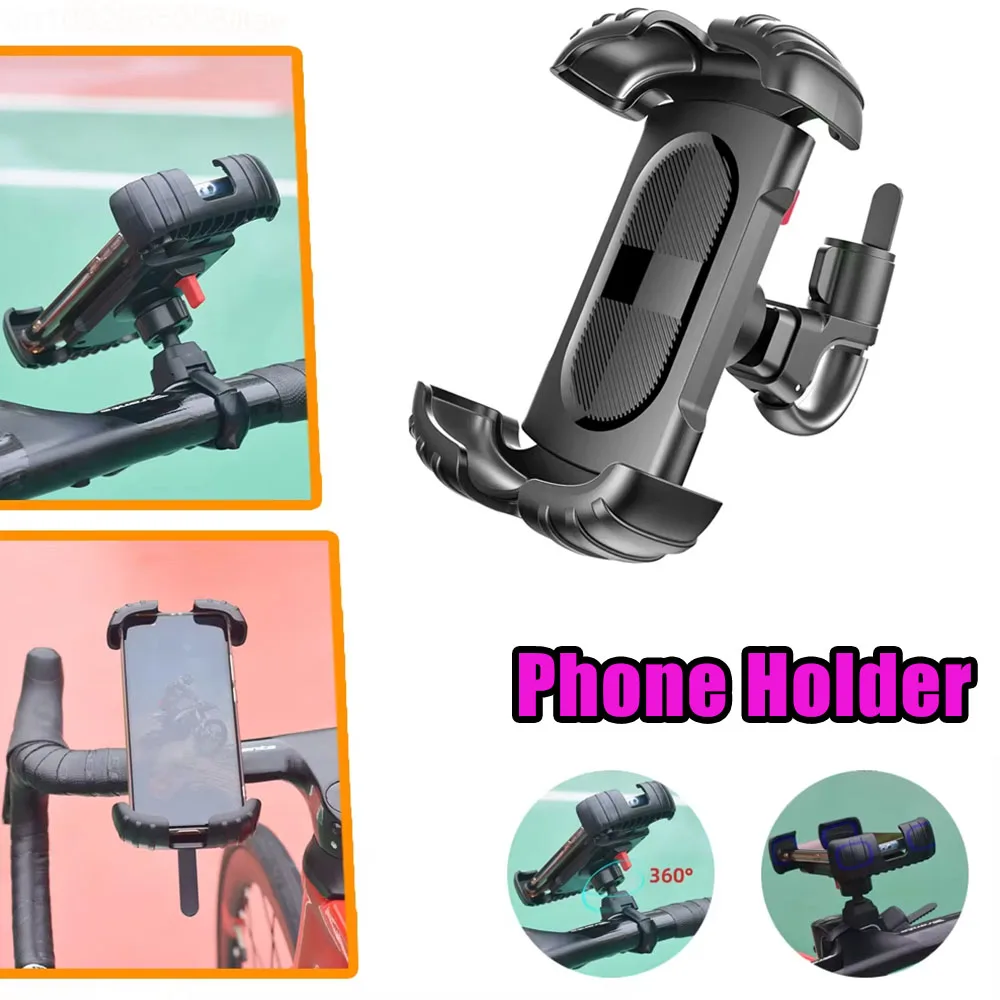 

Cycling phone holder with 360 degree rotation one click locking one handed access for road bikes electric bikes motorcycles