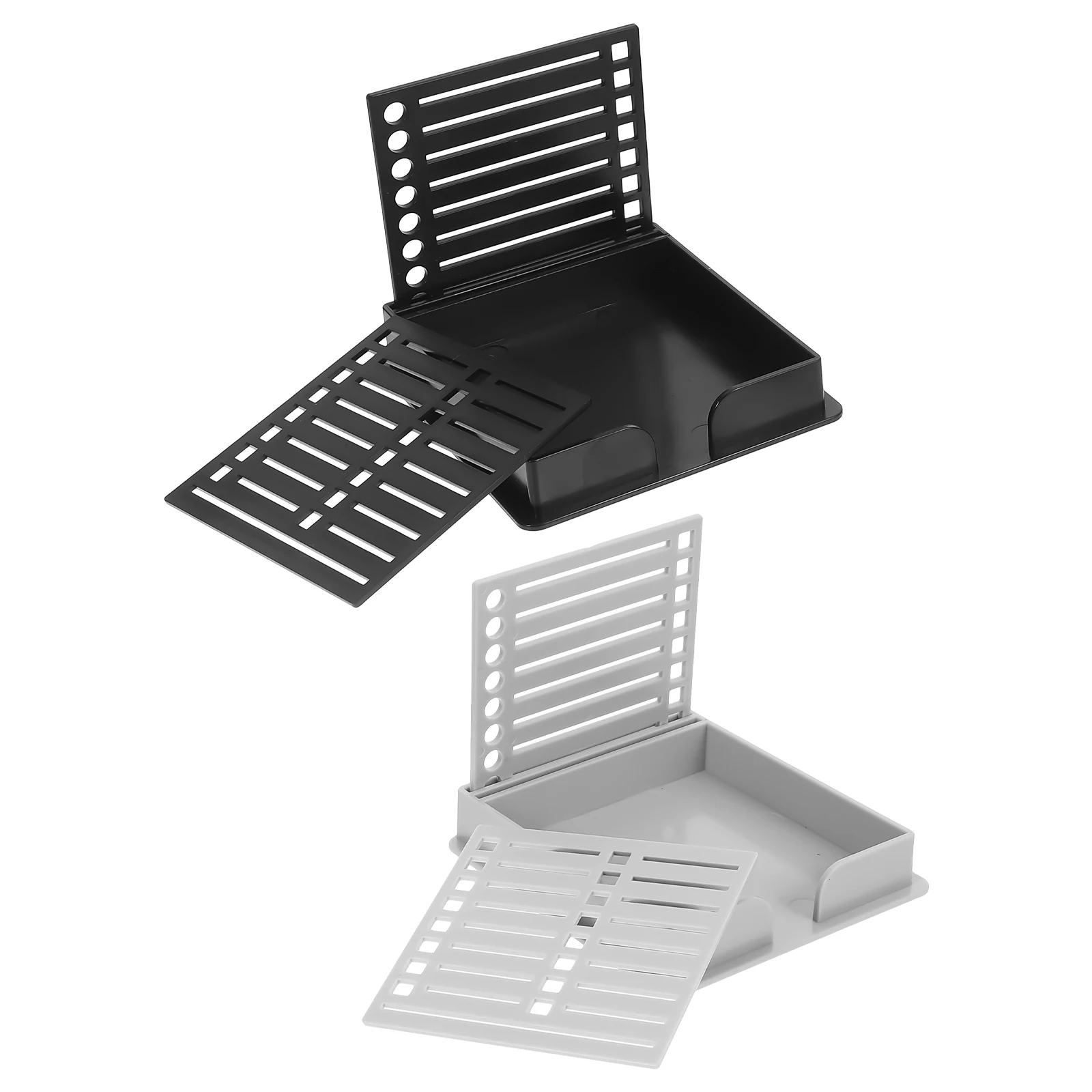 

2 Pcs Storage Box Pad Holders for Desk Notepad Notes Memo Plastic Tape Dispenser Paper Clip