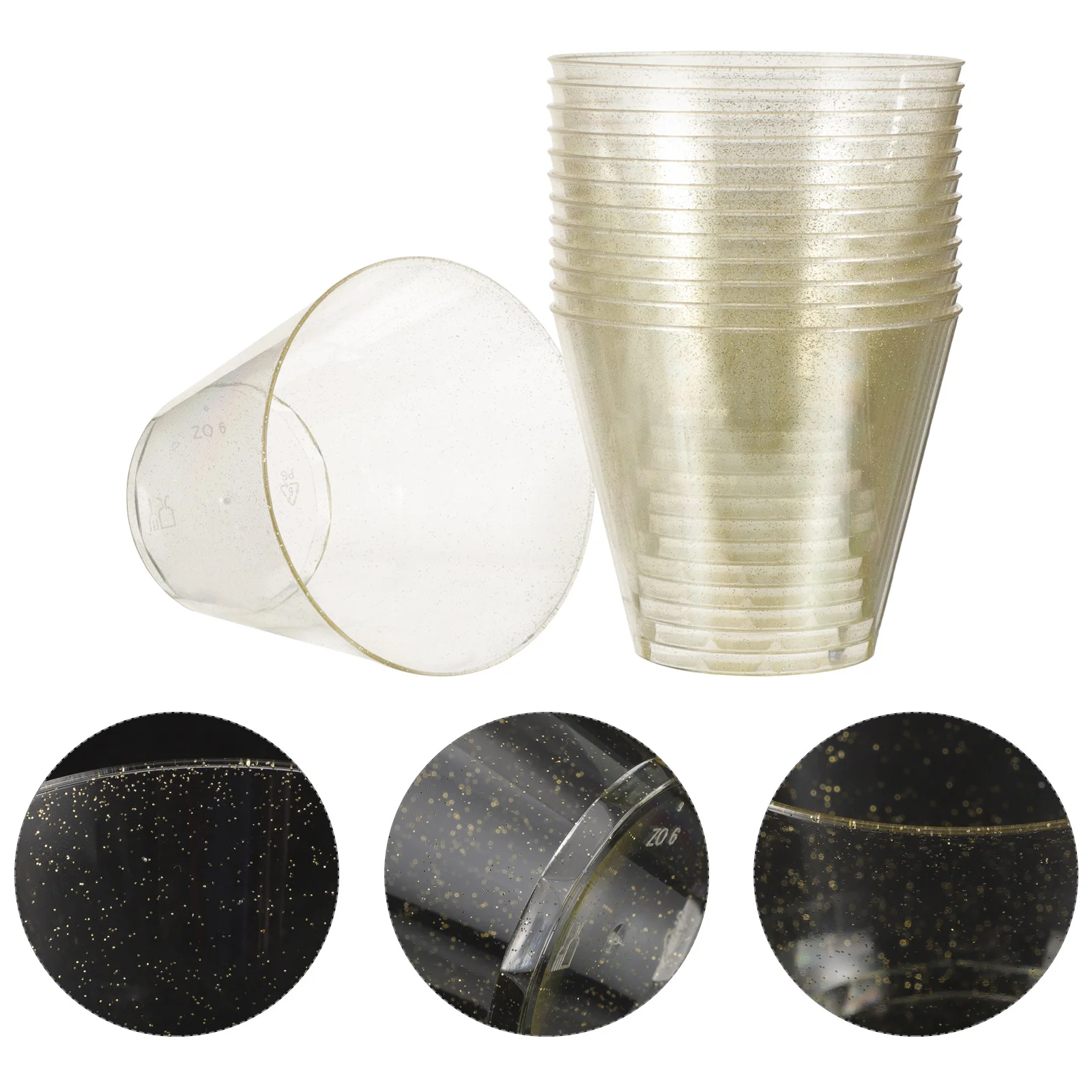 

25 Pcs Disposable Drinkware Party Cups Beverage for Elegant Glitter Plastic Wedding