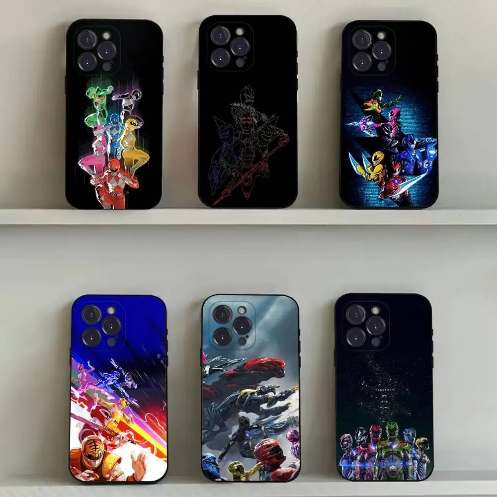 

P-PowerS-COOL R-RangerS Phone Case For iPhone 16,15,14,13,12,11,Pro,Max,Plus,X,XS,SE4,E,Mini,Soft Black Case