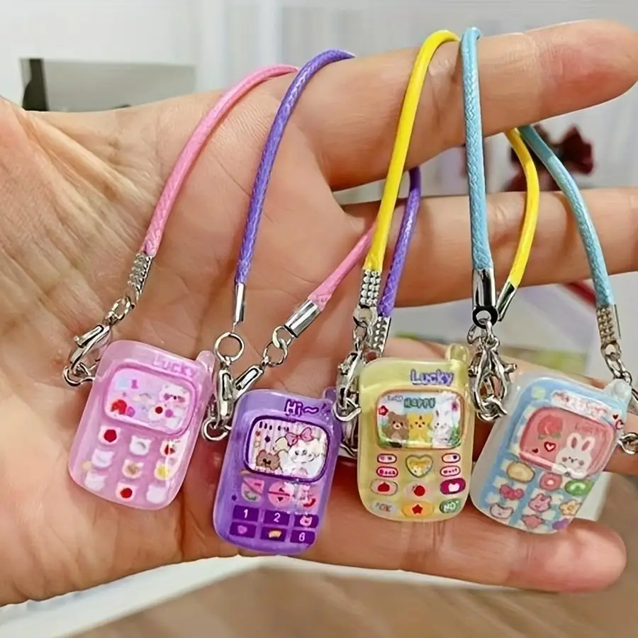 1/5/10/20/50/100pcs Colorful and Cute Cartoon Animal Cell Phone Keychain, Creative and Funny Charm, Bag Charm, Gift, Fun Design,