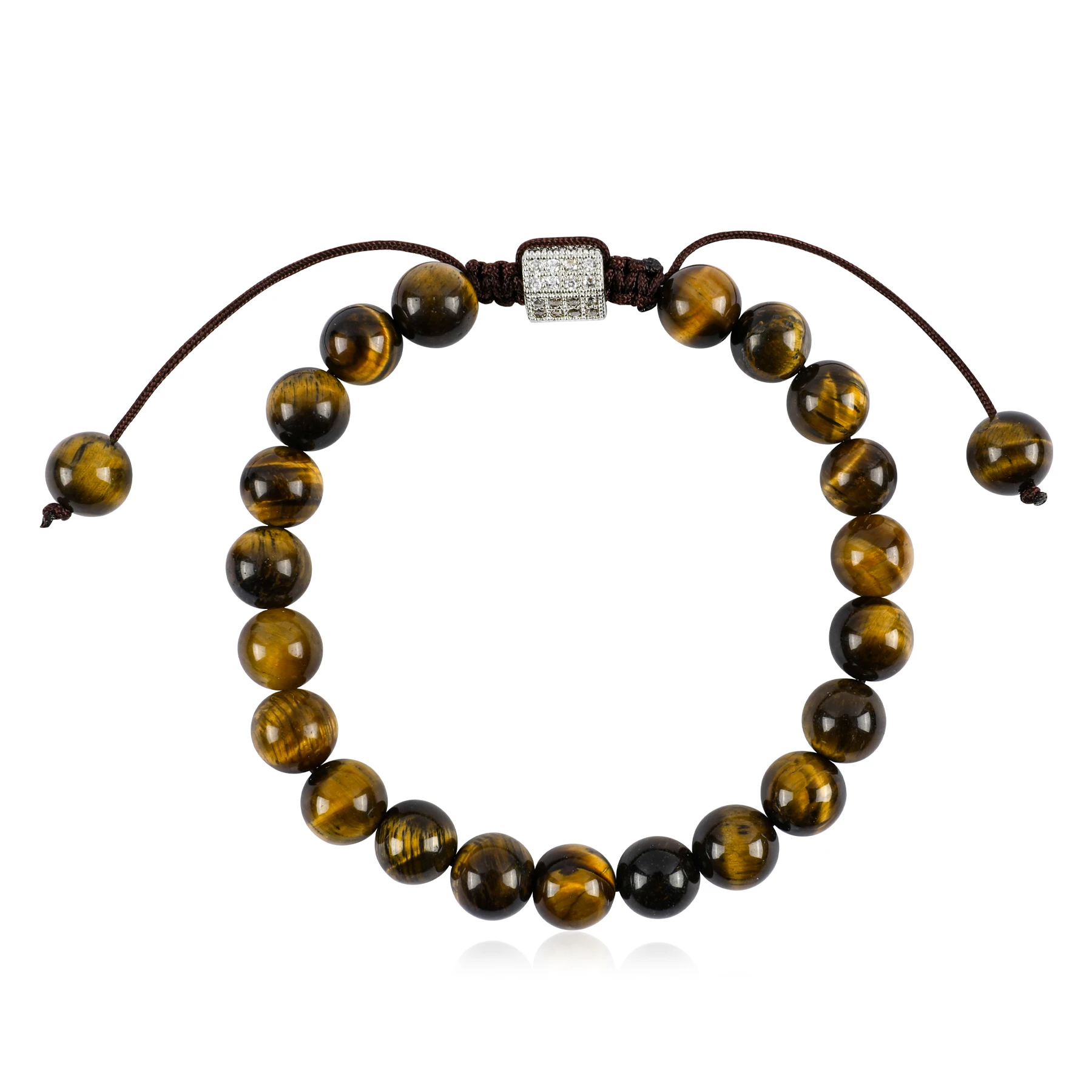 IDEAJOY Tiger Eye Natural Stone Bracelets For Women Fashion Jewelry for Ladies Girl Gift Trendy Beaded Adjustable Bracelet Women